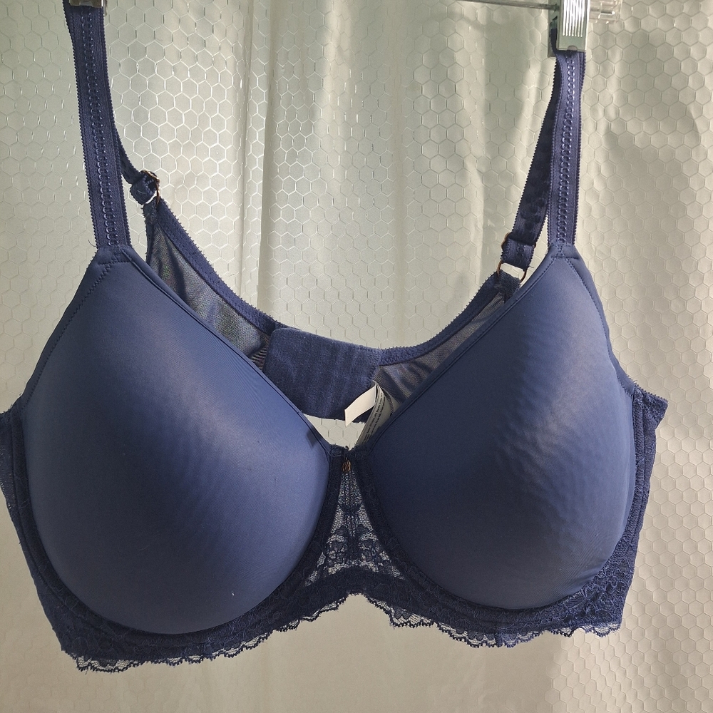 Le Mystere Blue Lace Accent Bra 40DD/E